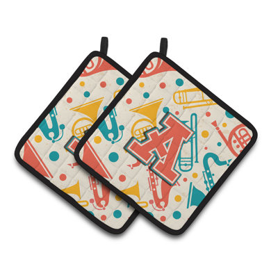 Instruments de musique rétro Potholder