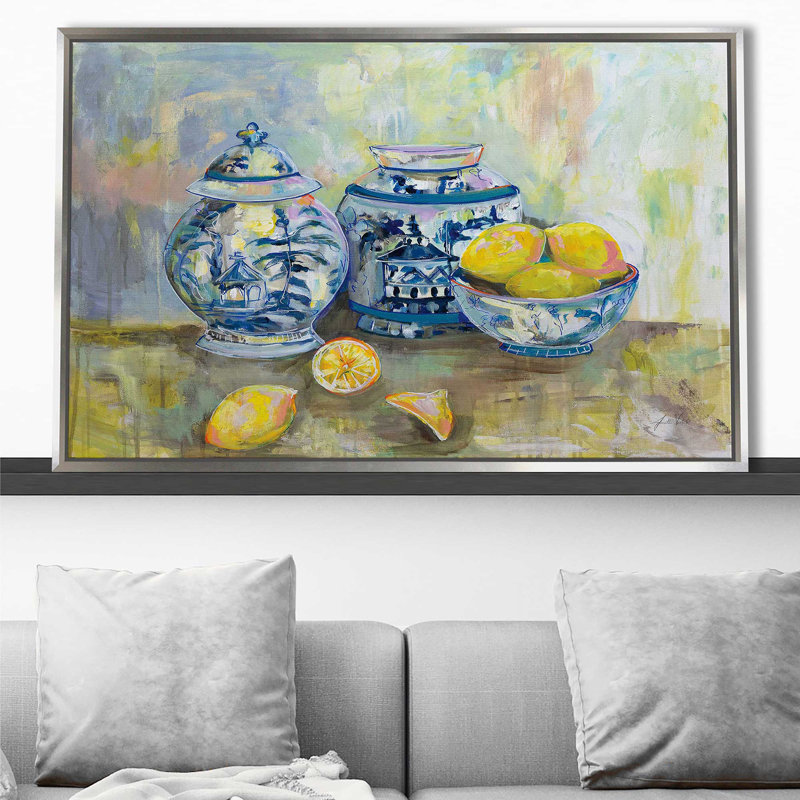 Lemon Life - reproduction d'art, Cadre flottant argent, H 21,5 po x l 33,5 po x P 2 po