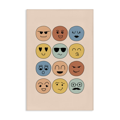 Various Expression Smileys Canvas Wall Art by JJ Design House, LLC.