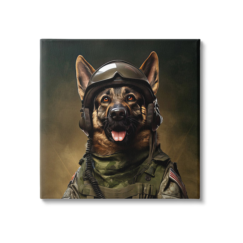 "Berger allemand en toile" par Jim Baldwin, H 36 po x l 36 po