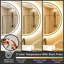 Miroir de salle de bain rond arrondi à DEL à intensité variable avec miroir de salle de bain à réglage de 3 couleurs et miroir de salle de bain rétro-éclairé avec verre trempé-105502959-105502961