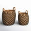 Handmade Coastal Wicker Basket With Handles - Set of 2