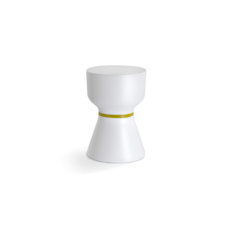 Tabouret d'appoint Paheko KO, Blanc / moutarde