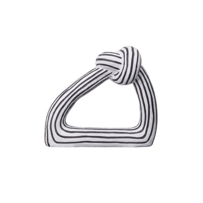 Hand-Painted Striped Resin Knot Sculpture – Modern Abstract Open-Triangle Accent Decor for Shelf, Console & Coffee Table, 2 Sizes