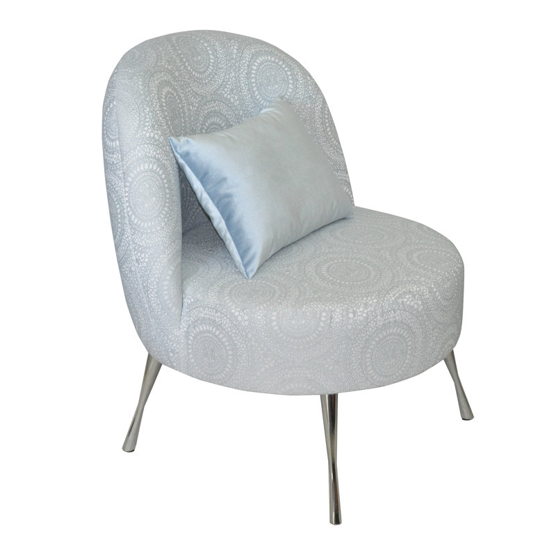 Maroco Upholstered Accent Chair, Cream/Blue