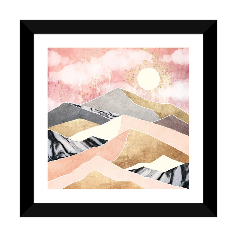 Summer Sun - reproduction d'impression, Blanc, H 24 po x l 24 po x p 1 po, Papier encadré noir