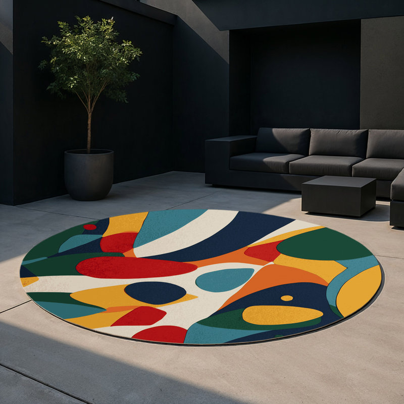 Tapis intérieur et extérieur Jazzy Gleam, Rond 5 pi