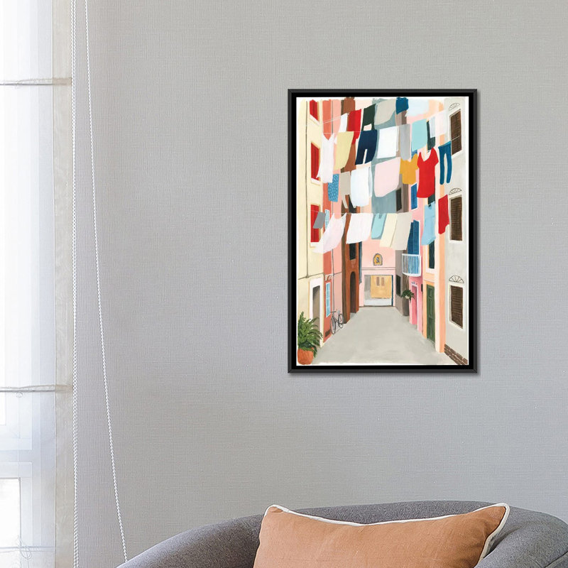 " Laundry Day II " by Grace Popp, No Mat, 26" H x 18" W x 1.5" D, Black Framed Canvas