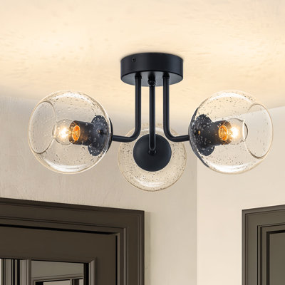 Plafonnier semi-encastré 3 lumières Spoutnik