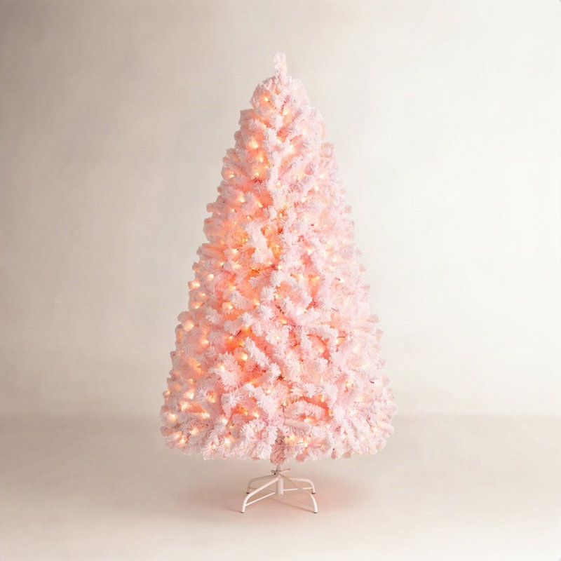 Sapin de Noël givré pré-éclairé, 6'