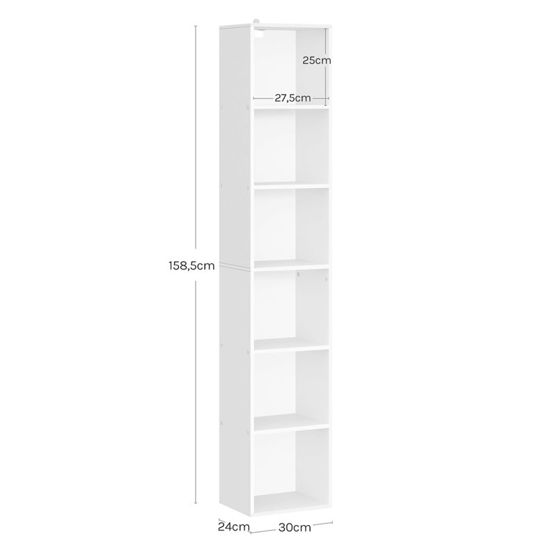 158.5cm H x 30cm W Cube Bookcase, White