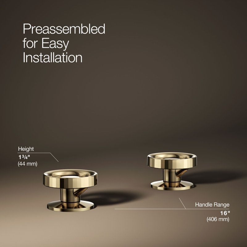 Components Industrial Bathroom Sink Faucet Handles, Gold