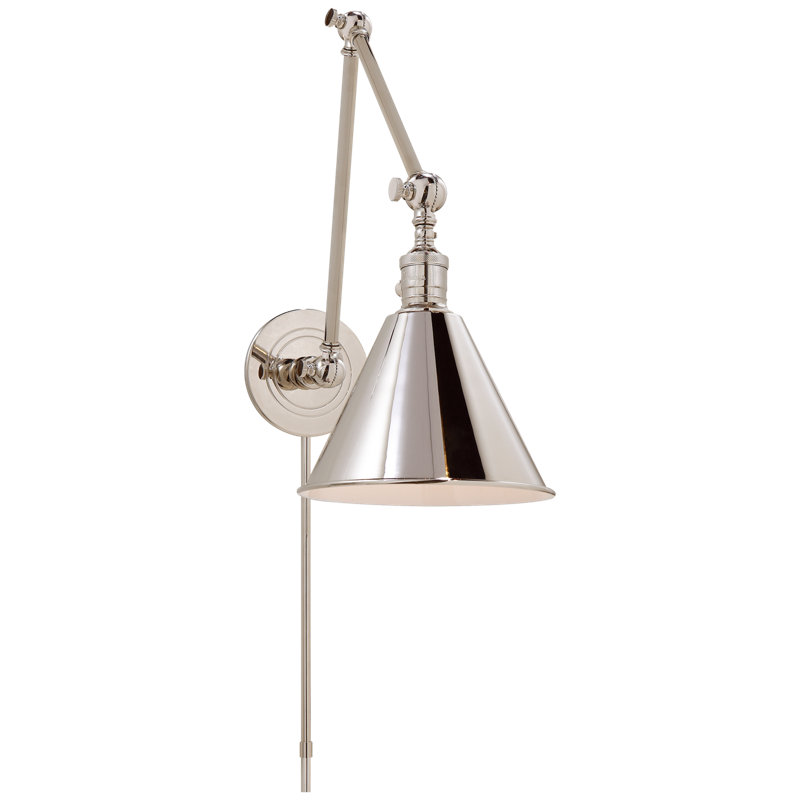 Chapman & Myers Boston Functional Double Arm Library Light, Polished Nickel