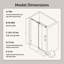 Portes de douche coulissantes simples sans cadre à fermeture en douceur de l 44 à 48 po x H 76 po, verre trempé de 5 po à 16 po d'épaisseur, quincaillerie en acier inoxydable-121415077
