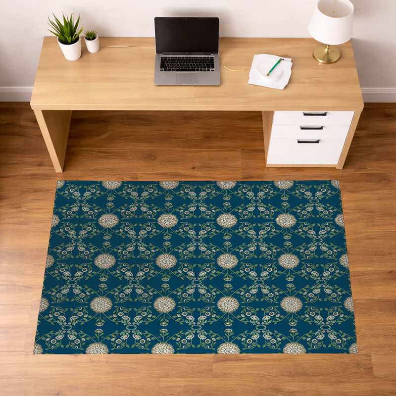 Tapis de bureau léger et antidérapant Aria, L 60 po x P 36 po, Marine