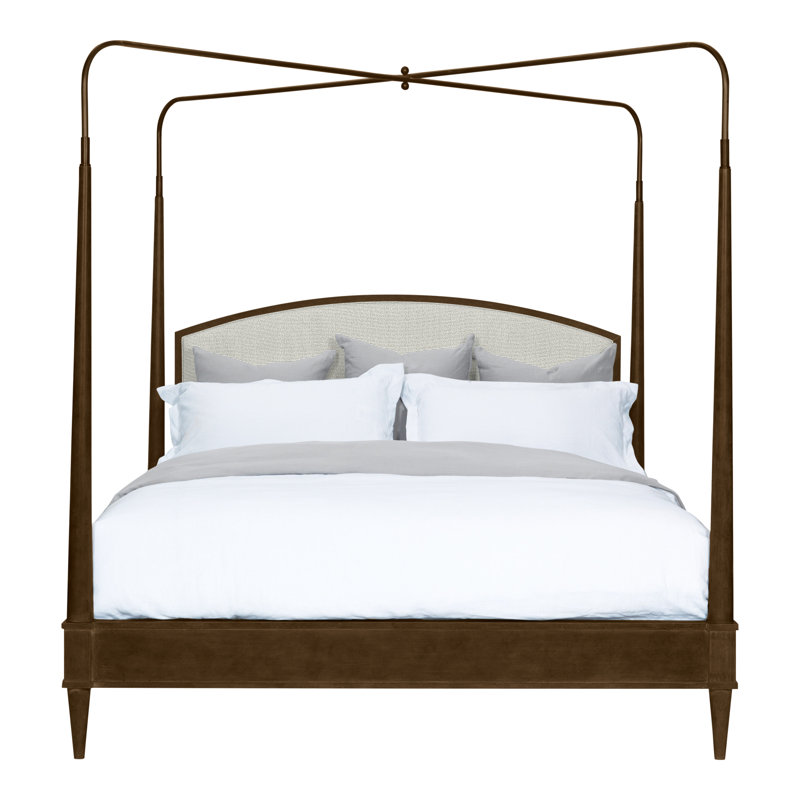 Anderkit Upholstered Canopy Bed, Havana, Callaloo Cotton