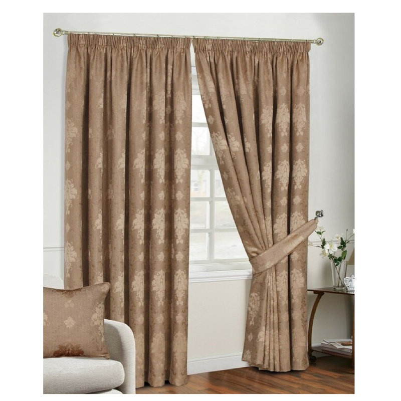 Virgina Sheer Curtain Pair, 228 W x 137 D cm, Coffee