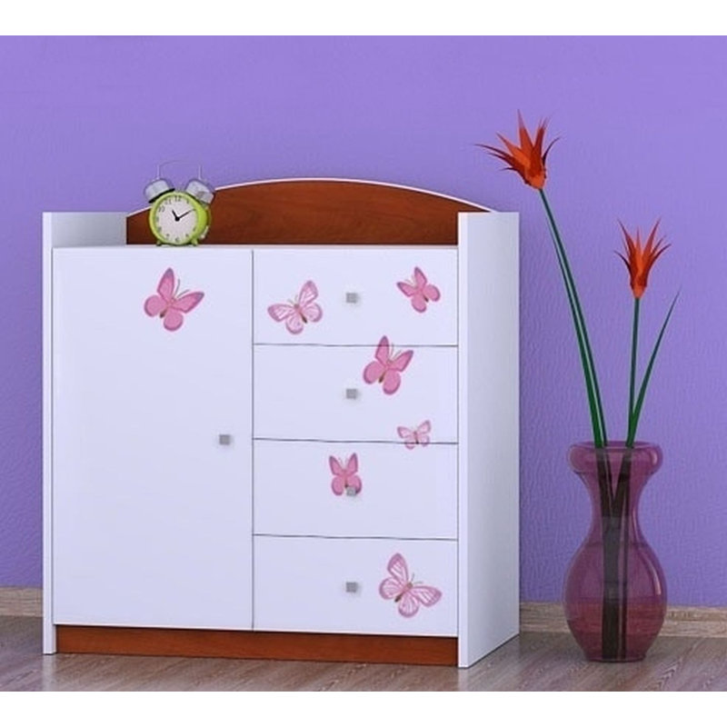 Nicoletti Kids 4 - Drawer Combo Dresser, Brown