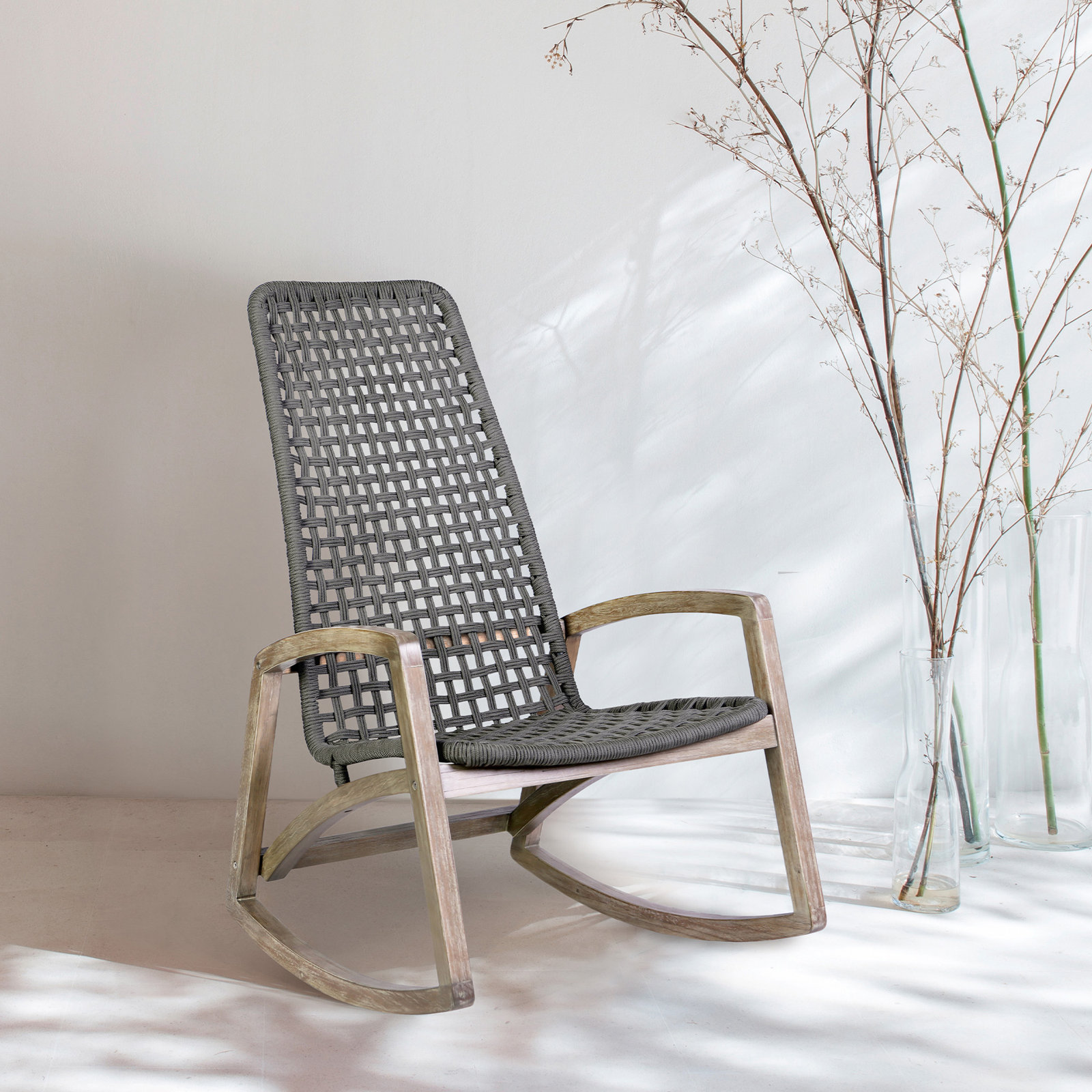Amare Patio Rocking Chair, Black