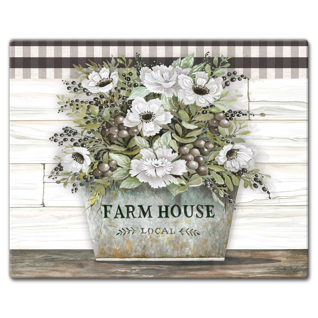 CounterArt Vintage Farmhouse Tempered Glass Cutting Board CounterArt