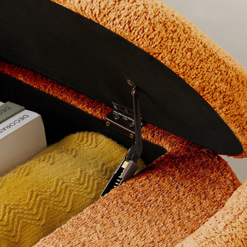 Rous Upholstered Ottoman, Terra Polyester
