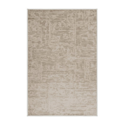 Machine Washable Abstract Beige Area Rug