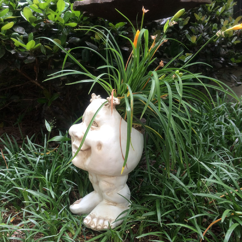 Statue totem solaire Friki Tiki Makaha, Blanc antique