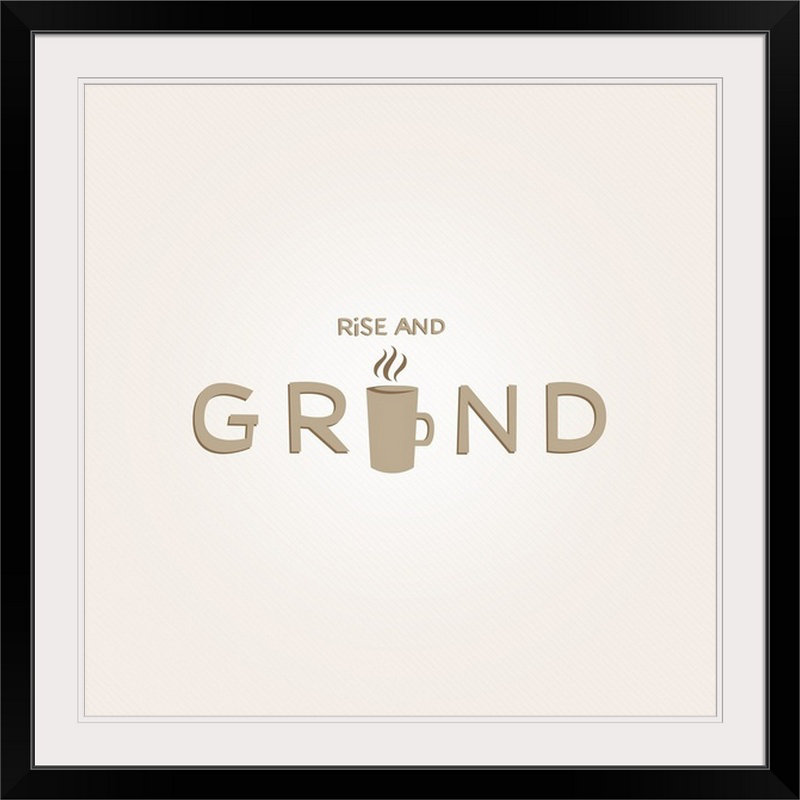 «Kitchen Art Rise and Grind Retro» par Kate Lillyson - impression d'art textuel, H 35 po x l 35 po x P 1,5 po, Toile