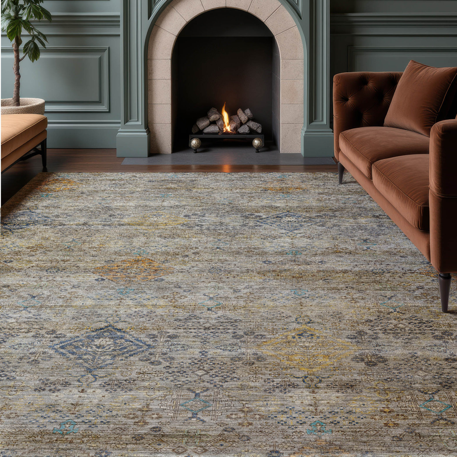 Rug, Pewter, 5' x 7'6"