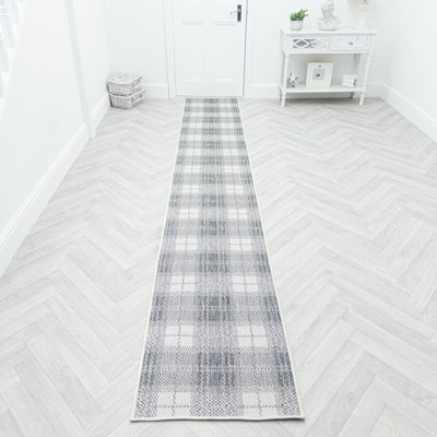 Runner Plaid Flatweave Area Rug
