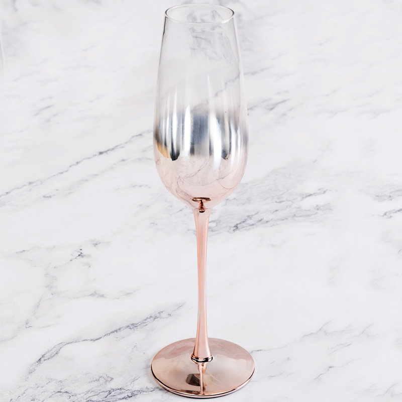 4 Piece 266ml Glass Flute Set