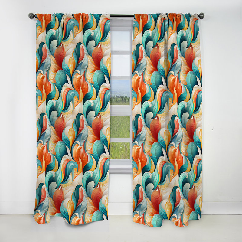 Renewed Energy Mediation II - Abstract Curtain - Blackout Geometric Shapes Curtain - 1 Panels, 52" W x 90" L