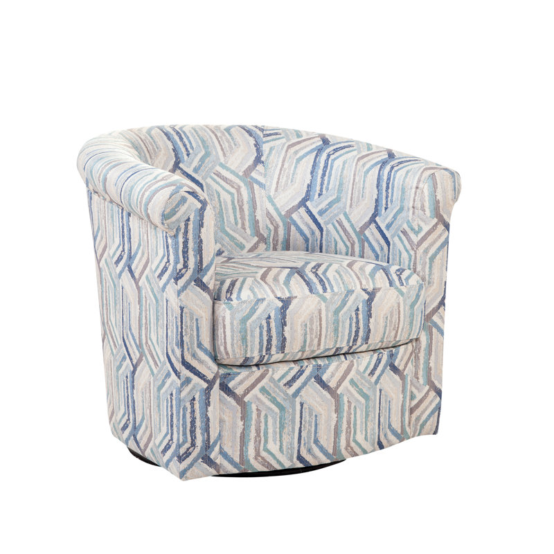 Pinehill Marvel 360 Swivel Barrel Chair, Mosaic Multi Blue