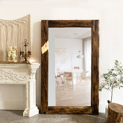 Miroir pleine grandeur rectangulaire en bois massif