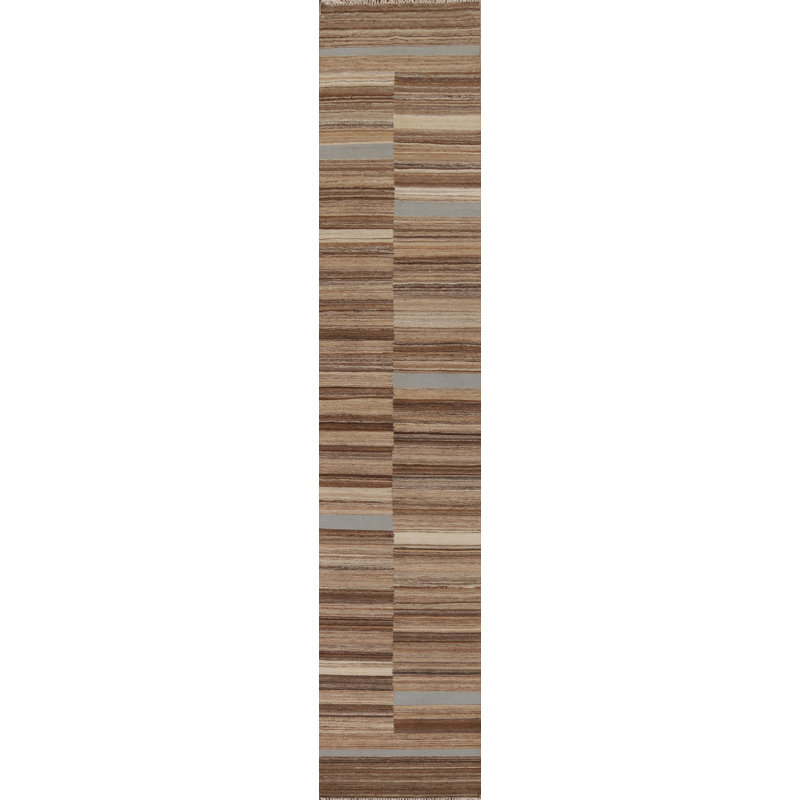 Striped Kilim Modern Runner Rug 2x14
