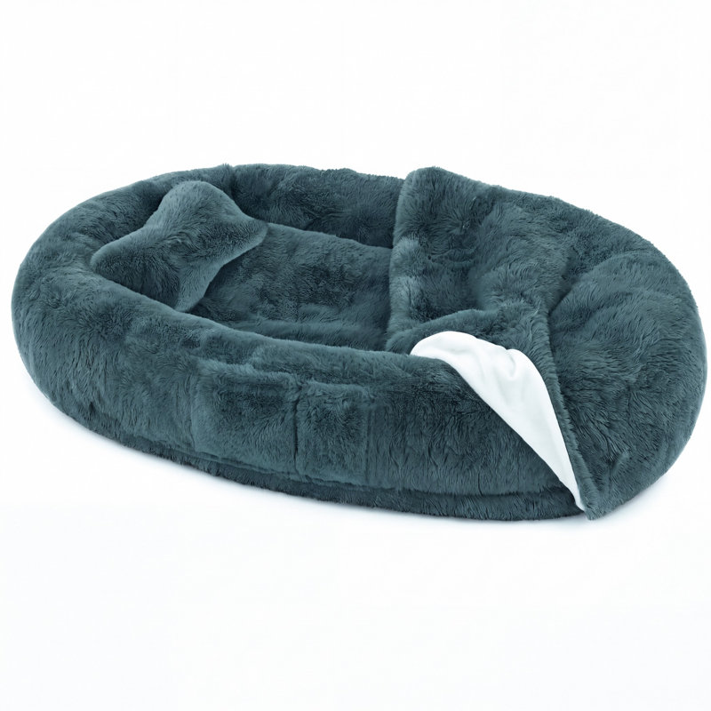 Oval Pet Bed, Drak Grey