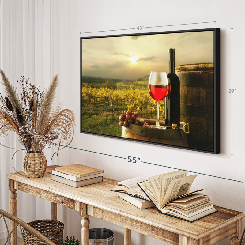 «Sonoma Vineyard Red Wine Wall Art», H 29 po x l 43 po