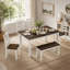 Ensemble de table de salle à manger de style rustique 6 pièces avec 4 chaises ergonomiques et un banc
