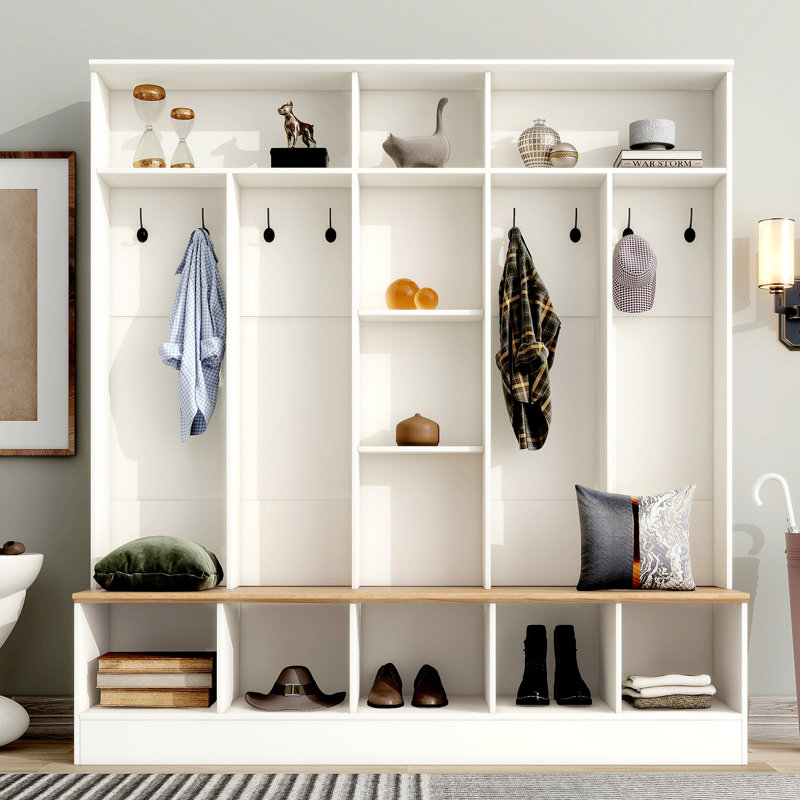 Multifunctional Hall Tree With Storage And Hooks For Entryways, Enhancing Organization
