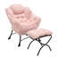 Fauteuil Lazy avec repose-pieds, fauteuil d'appoint de style moderne avec accoudoirs et une poche latérale