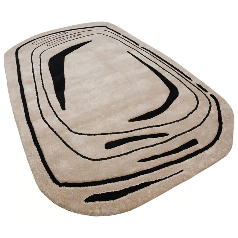 Viscose Striped Indoor Rug, Oval 2'7" x 9'10"
