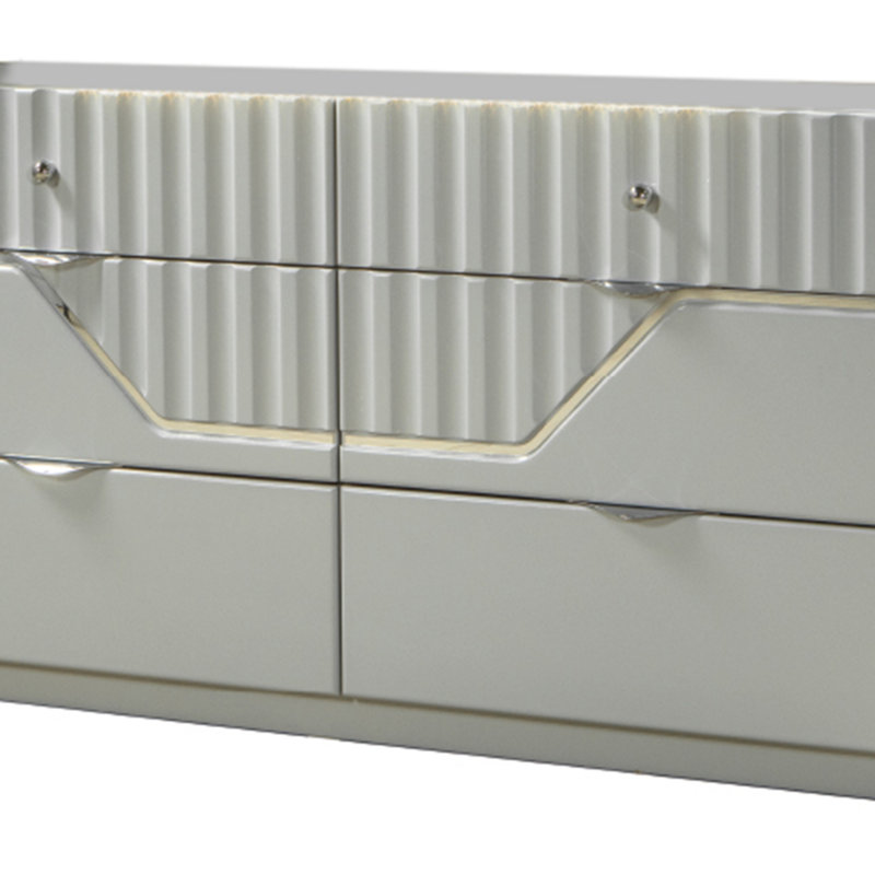 Commode à 6 tiroirs de style moderne en bois gris