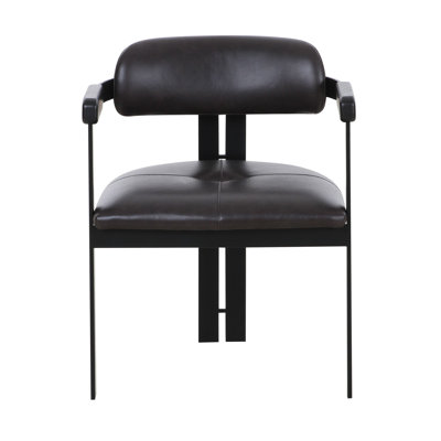 Zeak 17'' H Genuine Leather Upholstered Armchair