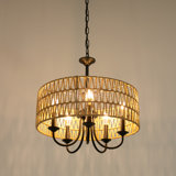 Lustre bohémien 5 lumières à hauteur réglable pour les salles à manger, les salons et les cuisines