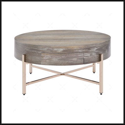 Table basse à tambour avec 1 tiroir