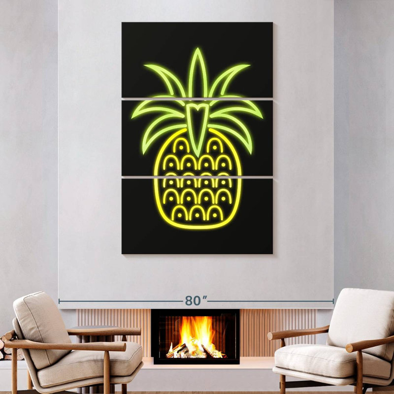 Yarlin Neon Pineapple, 74" H x 48" W