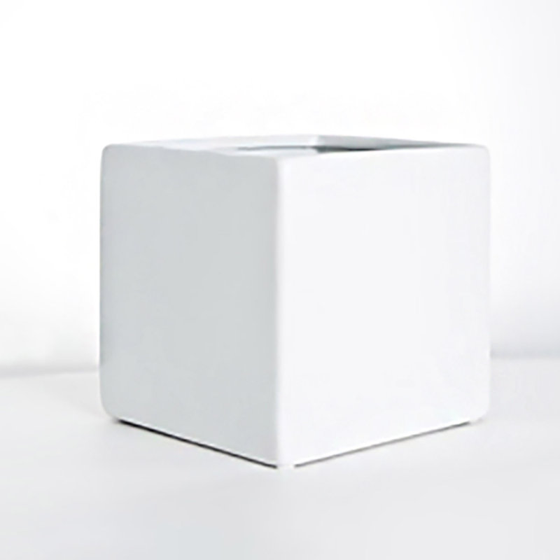 Boîte à fleurs carrée en céramique Lonsdale, H 8 po x l 8 po x P 8 po, Blanc