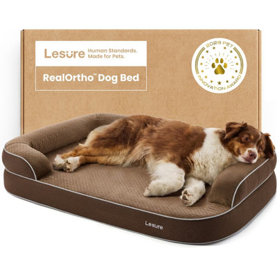 Canapé orthopédique Lesure RealOrtho 3 couches en mousse à mémoire de forme avec housse amovible pour chien