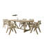 Ensemble de 2 fauteuils modernes avec revêtement en polyester et structure en bois de chêne massif, idéal pour les sièges de salle à manger