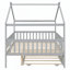 Lit double en bois avec lit gigogne simple, gris-1403321849